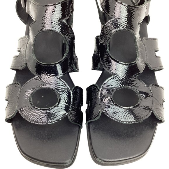 Arche Milyki Patent Leather Womens 41 Slingback Open Toe Sandals Black - Picture 5 of 11